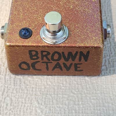 Handpainted Brown Analog Octave effects pedal image 2