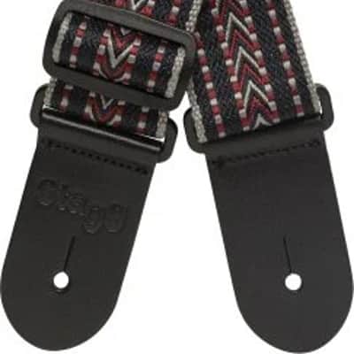 Woven cotton guitar strap with rafter pattern