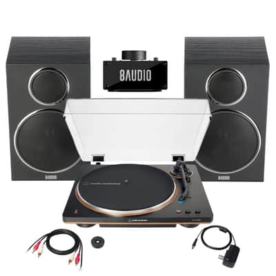 Audio-Technica AT-LP70XBT-BZ Wireless Turntable with Amplifier System Bundle image 1