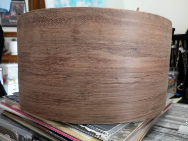 14x7 Figured Jatoba Exotic Steam Bent semi-solid bare raw snare drum Shell by Erie drums and shells