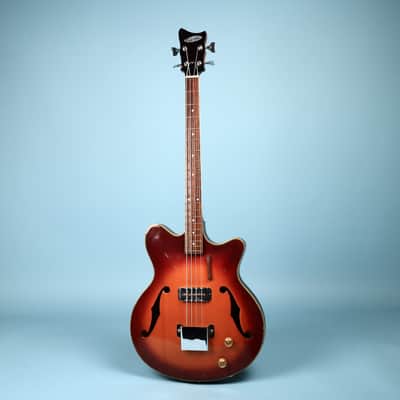 Vintage 1960's Bruno Royal Artist Hollow Body Bass Guitar image 2