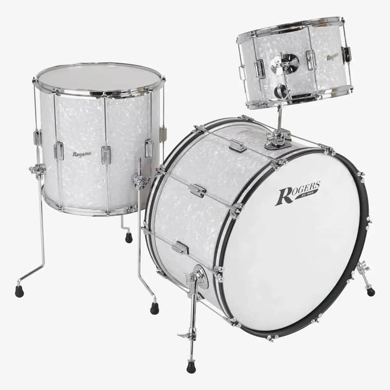Rogers Tower 3pc Drum Set White Marine Pearl image 1