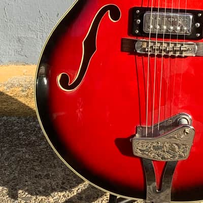 Ibanez Model 1910 1972 Red Sunburst Semi-Hollow Body Electric Guitar image 12