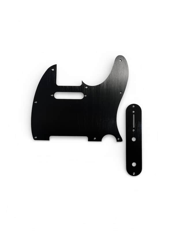 New Black Brushed Anodized Aluminum Telecaster Electric Guitar Pickguard w Control Plate Tele TL image 1