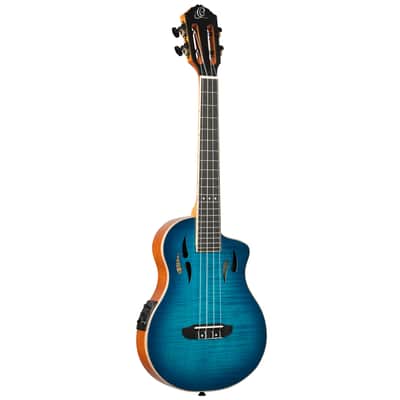 Ortega RTPX-U-FMA TourPlayer Series Flamed Maple Top Mahogany Neck 4-String Tenor Electric Ukulele w/Gig Bag image 2