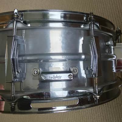 1968 Ludwig Supraphonic Keystone Badge 14x5 LM400 with Protection Racket Case image 5