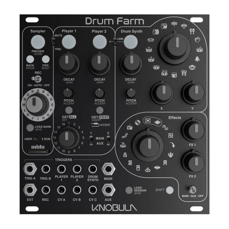Knobula Drum Farm Multi-Voice Drum Eurorack Module (Dark Mode) image 1