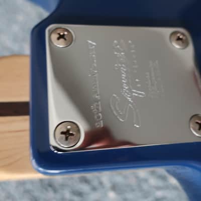 Fender Squier P Bass Blue Body Metallic Gold Pickguard 20th Anniversary Mighty Mite Neck Killer! image 10