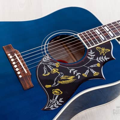 2022 Gibson Custom Shop Hummingbird Acoustic Electric Guitar Viper Blue Quilted Maple, Near-Mint w/ Case image 7