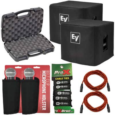 Electro Voice EKX-15S-CVR Padded Speaker Covers Pair + Storage Case + Cables image 1