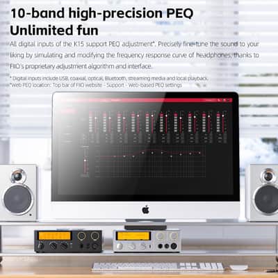 FiiO K15 Full Balance HiFi DAC and Headphone amp AK4497Sx2,Bluetooth 5.1 LDAC, Discrete Class AB Amplifier,USB Support DSD512 & PCM768kHz. Coaxial/Optical/XLR4 with Remote Control (Black) image 9