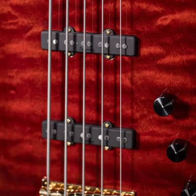 Sadowsky Limited Edition 2023 MasterBuilt 21-Fret 5-String Standard J/J Bass - Majestic Red Transparent image 10