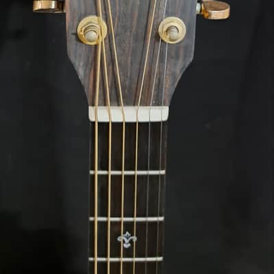 Blueberry Handmade Acoustic Guitar Dreadnought with Hand Carved Grooved Patterns image 4