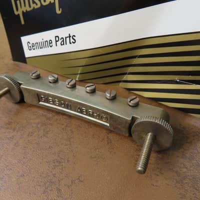 aged Gibson Historic ABR-1 No Wire Tune-O-Matic Bridge Nickel fits Les Paul 335 image 7