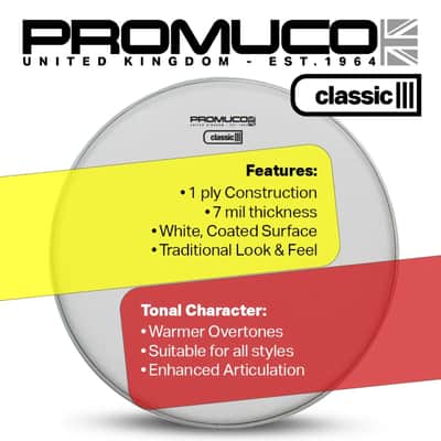 Promuco Classic Drumhead White Coated - 13" image 2