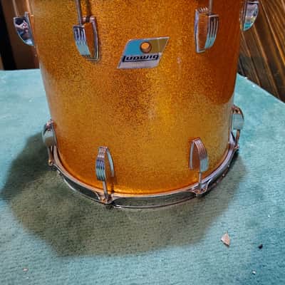 Ludwig 13"(Diameter)x12"(Depth) Rack Tom 1970's - Gold Sparkle image 1