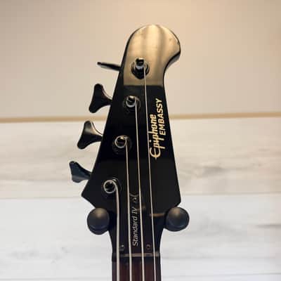Epiphone Embassy Standard IV Bass Guitar Black Quilted Finish Indonesia 2011 2011 image 6