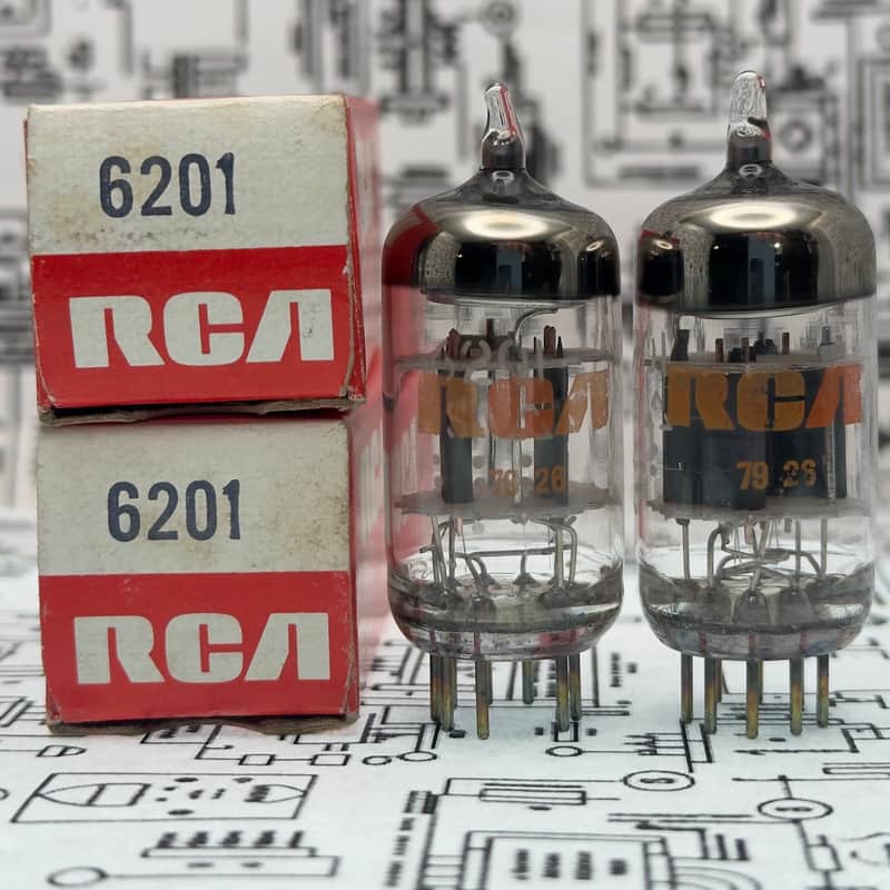 RCA 6201 Grey Plate - 1979 Matched Pair | Preamp Tube USA NOS image 1