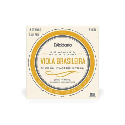 D'Addario EJ82B Nickel-Plated Steel 10-String Viola Brasileira Strings - Ball End .011-.014 Rio Abaixo and Meia Guitarra image 1