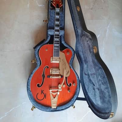 1989 Gretsch 6120W Nashville Chet Atkins Western Orange w/ FilterTrons & Case image 7
