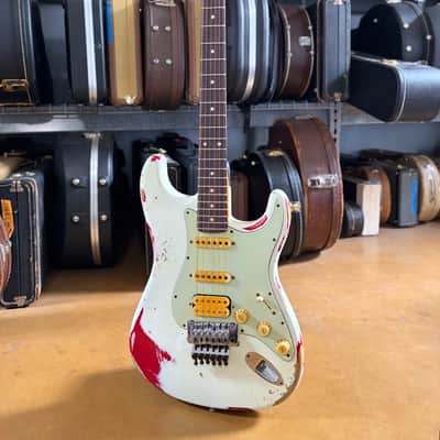 2015 Fender Custom Shop Limited Edition White Lightning ’60s Strat Heavy Relic HSS Floyd Rose – COA/OHSC image 3