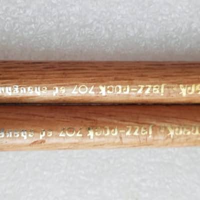 Vintage RARE! PRO-MARK * ED SHAUGHNESSY * 1970s ? JAZZ ROCK 707 DRUMSTICKS *OAK?* Factory Matched Pair Pro Mark Drumsticks image 7