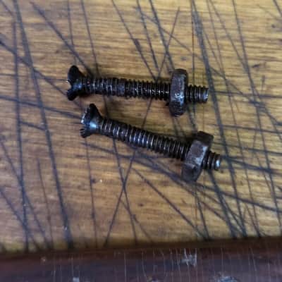 Vintage RARE 1960's Regal Kay Harmony Acoustic Guitar Wood Bridge Tailpiece with Installation bolts Luthier Parts image 6