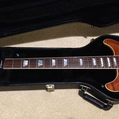 HAMER USA Sunburst Archtop AAAA 10 Top Flametop Electric Guitar and Case image 7