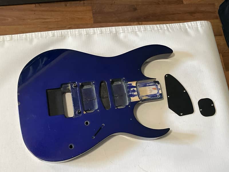 1990 Japan Fujigen Ibanez RG570 Jewel Blue Guitar Body Edge Tremolo Ready image 1