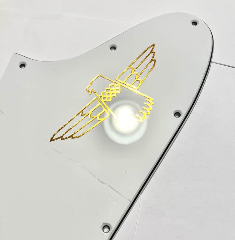 3 Ply W/B/W Pickguard for 1963-1966 Gibson Thunderbird Bass with Decal Made in USA image 1
