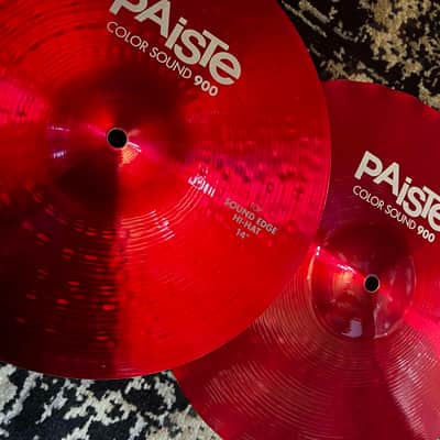 Paiste 14" Color Sound 900 Series Sound Edge Hi-Hat Cymbals (Pair) - Red image 2