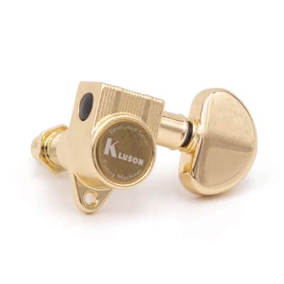 Kluson 3x3 Revolution E-Mount 90deg 20:1 ratio Tuners, Gold image 2