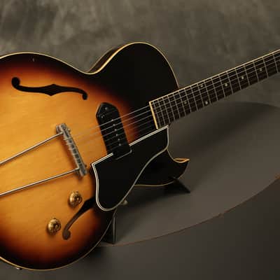 1956 Gibson ES-225 T Sunburst with original Brown hardshell case image 13