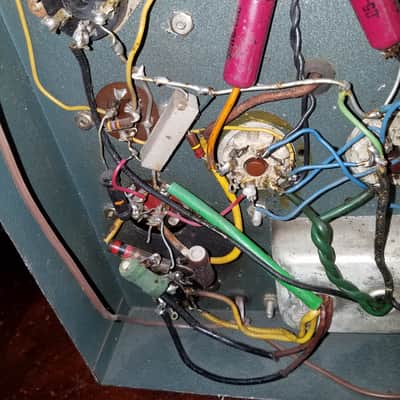 Knight rare 83SX234 10 watt mono tube amplifier 2E26 not 6V6 push pull 1955 - blue wrinkle paint image 15