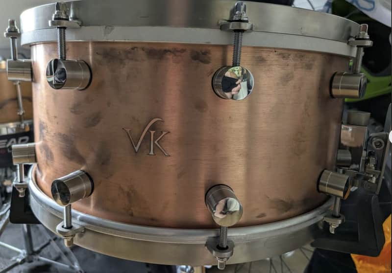 VK DRUMS Copper 2.0mm 14×6 Snare Drum [Made in England] image 1