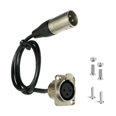 Premium XLR Pass Through Cable, No Solder, for Stage Box, Patch Panel, Floor Box - No Solder for Pro Audio Installations (Female to Male) image 1
