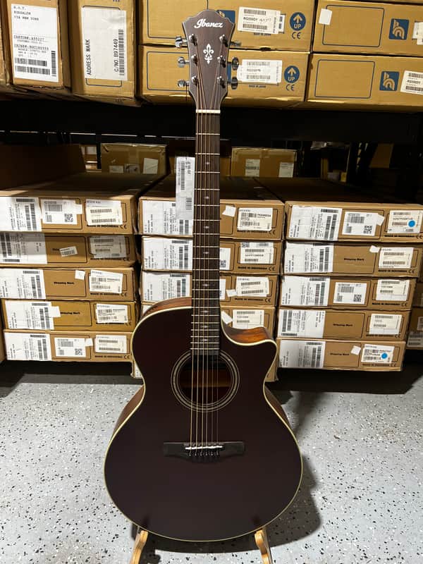 Ibanez AE100 Acoustic-Electric Guitar - Burgundy Flat image 1