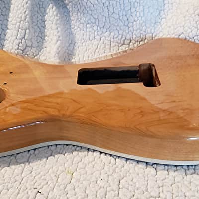 Bottom price on a Beautiful USA Bound Alder body.Quilt maple top. In "Deluxe blue dragon" .Made for a Strat neck #DD-412 image 7