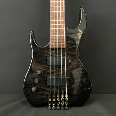 PBC Dave Bunker GTB 355 Left Handed 5-String Active Headless Bass - Trans Black image 1