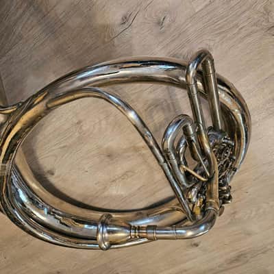 Helicon Eb Tuba Soviet 3 Valves Brass Pipe Wind Instrument Horn USSR Vintage and Rare image 5