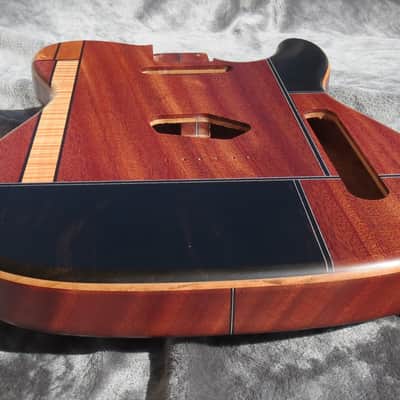 Babik Custom Telecaster Style body, Art Top, Ebony and Mahogany, Handmade 2025 image 7