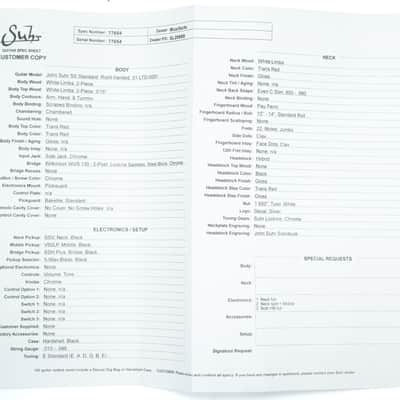 Suhr John Suhr Standard Trans Red image 13