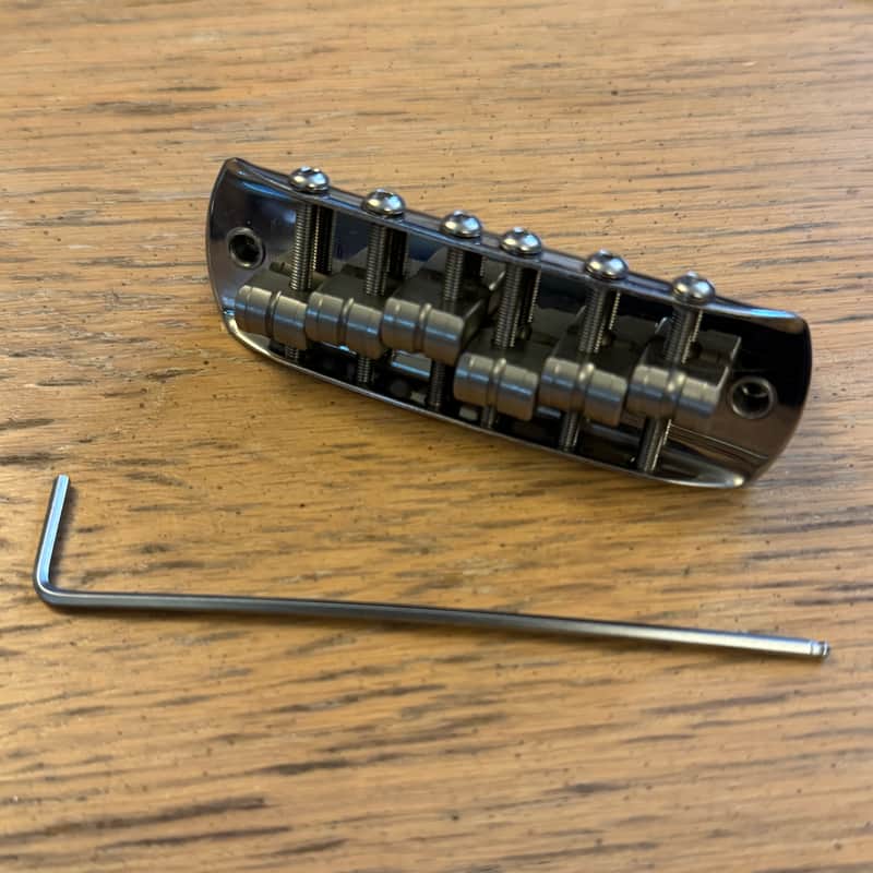 Staytrem V2 Revised Wide Fender Bass VI Bridge 55mm Spacing 9.5" Radius Offset image 1