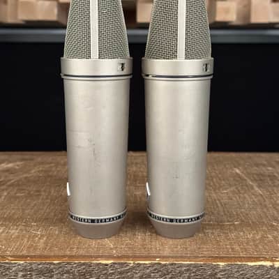 Vintage Neumann U87 Condenser Microphone Matched Stereo Pair! One SN Apart! 1971 U 87 With Swivel Mounts. Rare! image 7