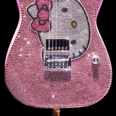 Swarovski® crystals | Fender Squier Hello Kitty Stratocaster - "Kitty White" | custom electric guitar image 3