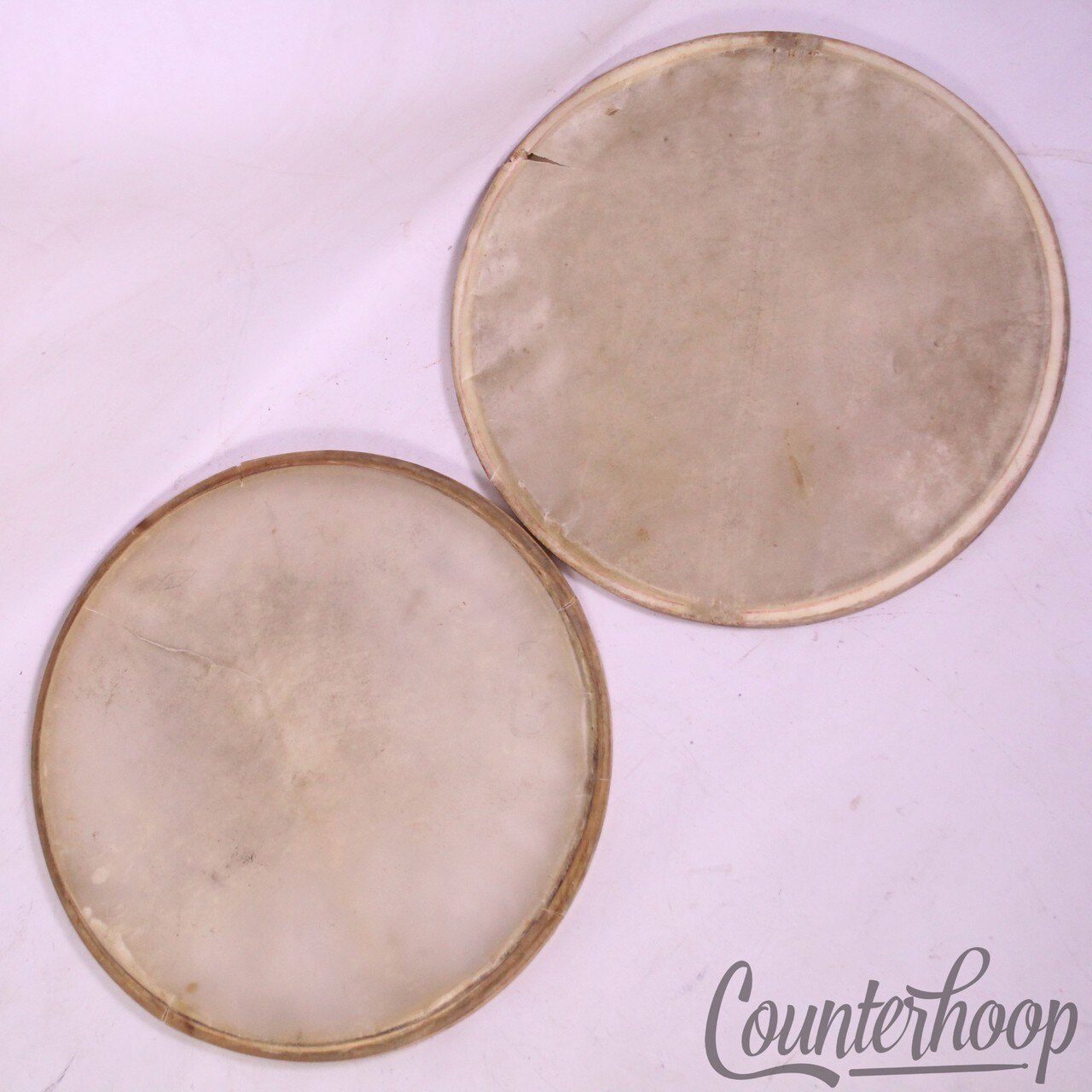 Ludwig 2x 12" Calf Skin Drum Heads Maple Flesh Hoops Batter/Resonant Snare 20s* — main photograph