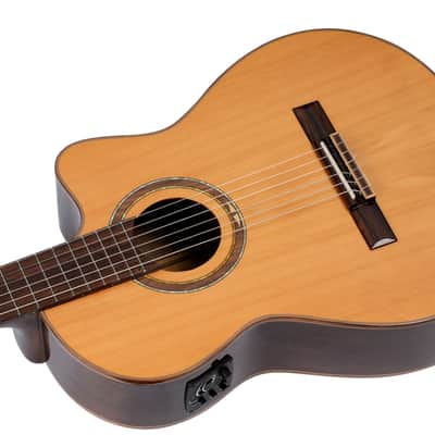 Ortega RCE159MN Performer Series Solid Cedar Top Mahogany Neck Cutaway Nylon 6-String Classical Acoustic-Electric Guitar w/Gig Bag image 9