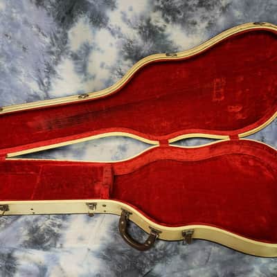 Vintage RARE 1962 Harmony Silvertone Supro National Electric Guitar Hard Shell Case Brown White Red Plush image 12