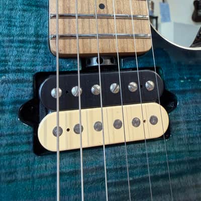 Ernie Ball Music Man Axis Super Sport HH Trem Yucatan Blue Flame 2022 image 4