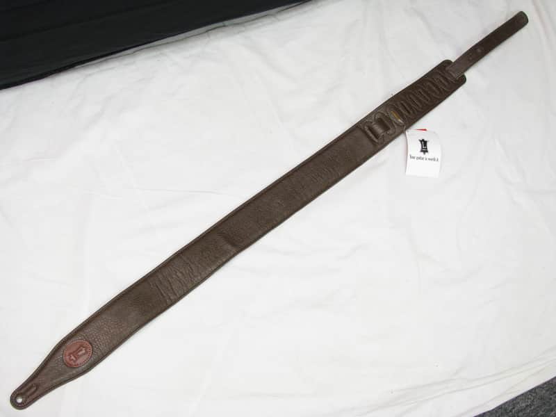 LEVY'S 2 1/2" wide Brown Emu pattern LEATHER Guitar STRAP - NEW image 1